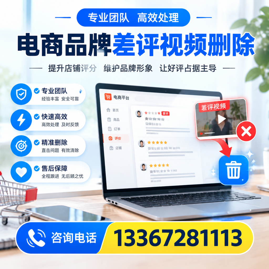 如何在仙桃快速处理电商品牌差评视频删除问题?